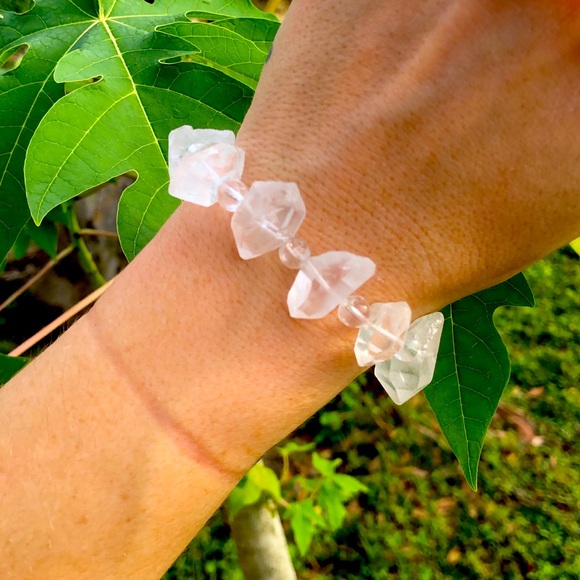 Raw Clear Quartz Crystal Bracelet - Picture 3 of 3
